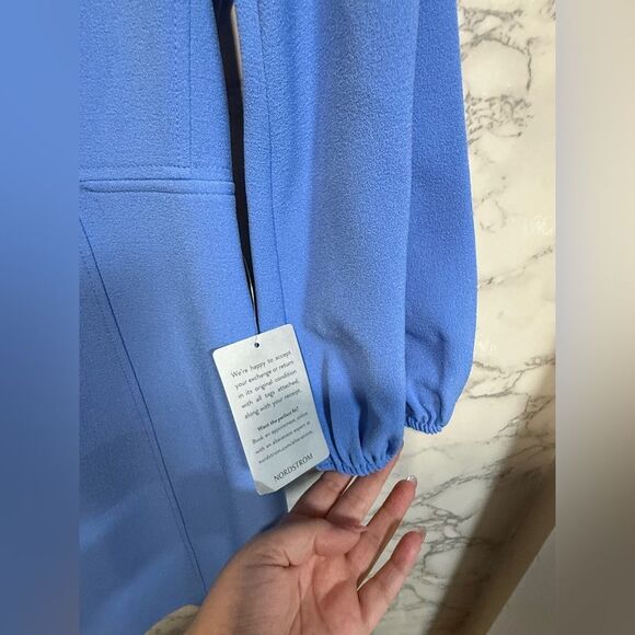 NEW Eliza J Seamed Long Sleeve Dress in Periwinkle Size 12 - Picture 3 of 10